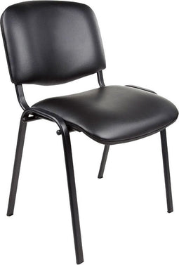 Vergaderstoel of conferentiestoel basic zwart frame met armleuningen Antraciet stof