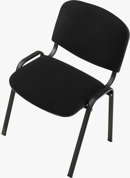 Vergaderstoel of conferentiestoel basic zwart frame met armleuningen Bordeaux stof