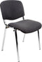 Vergaderstoel of conferentiestoel basic zwart frame met armleuningen Bordeaux stof