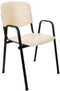 Vergaderstoel of conferentiestoel basic zwart frame met armleuningen hout