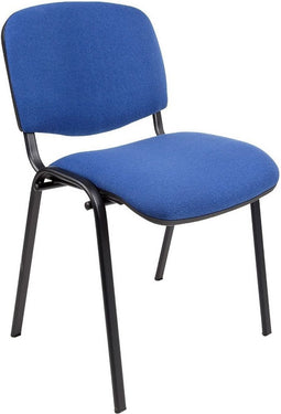 Vergaderstoel of conferentiestoel basic zwart frame zonder armleuningen Donkerblauw stof