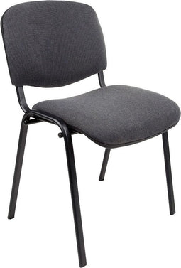 Vergaderstoel of conferentiestoel basic zwart frame zonder armleuningen Antraciet stof