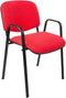 Vergaderstoel of conferentiestoel basic zwart frame zonder armleuningen Bordeaux stof
