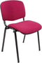 Vergaderstoel of conferentiestoel basic zwart frame zonder armleuningen Bordeaux stof