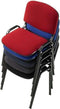 Vergaderstoel of conferentiestoel basic zwart frame zonder armleuningen Bordeaux stof