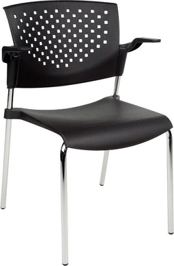 Vergaderstoel of Kantinestoel Lente Chroom Frame met armleuningen