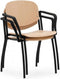 Vergaderstoel Ruby kleur Antraciet materiaal Stof Met armleuning en collegeplank van hout framekleur Chroom