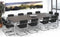 Vergadertafel 12 personen Kubus breed 320CM diep 160CM bladkleur Logan eiken framekleur Wit (RAL9010)