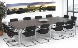 Vergadertafel 12 personen Kubus breed 320CM diep 160CM bladkleur Lichtgrijs framekleur Antraciet (Ral 7016)