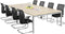 Vergadertafel 12 personen Kubus breed 320CM diep 160CM bladkleur Kersen framekleur Zwart (RAL9005)
