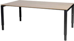 Vergadertafel Domino - 180x100 Havana Kersen - zwart frame