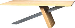 Vergadertafel Jakarta breed 240CM diep 100CM bladkleur Geolied Eiken framekleur RVS