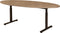 Vergadertafel Quick ellips 220x110cm frame Wit (RAL9010) blad Havanna