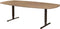 Vergadertafel Teez Deens Ovaal 240x120cm frame Wit (RAL9010) blad Lichtgrijs