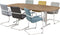 Vergadertafel Teez Deens Ovaal 240x120cm frame Wit (RAL9010) blad Logan eiken