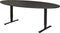 Vergadertafel Teez ellips 220x110cm frame Wit (RAL9010) blad Licht Eiken