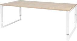 Vergadertafel - Verstelbaar - 200x100 Havana Kersen - wit frame