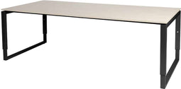 Vergadertafel - Verstelbaar - 220x100 Eiken - zwart frame