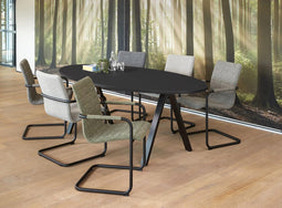 Vergadertafel Victory 220x110cm frame Wit (RAL9010) blad Wit
