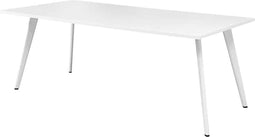 Vergadertafel Victory 4-poots recht 200×100 frame Aluminium (RAL9006) blad Noten Hickory