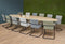 Vergadertafel Victory ellips 420x120 cm op 3 poten frame Antraciet (Ral 7016) blad Licht Eiken