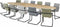 Vergadertafel Victory ellips 420x120 cm op 3 poten frame Zwart (RAL9005) blad Licht Eiken