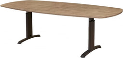 Vergadertafel Work Deens Ovaal 240x120cm frame Aluminium (RAL9006) blad Licht Eiken