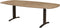 Vergadertafel Work Deens Ovaal 240x120cm frame Wit (RAL9010) blad Noten Hickory