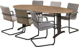 Vergadertafel Work ellips 220x110cm frame Antraciet (Ral 7016) blad Robson Eiken