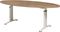 Vergadertafel Work ellips 220x110cm frame Wit (RAL9010) blad Robson Eiken