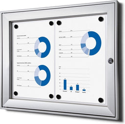 Vergrendelbaar notitiebord indoor zilver 2x a4