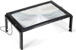 Vergrootglas - Leesloep - A4 - vergrootglas voor volwassenen - 4X LED - Zwart - 3x Vergroting