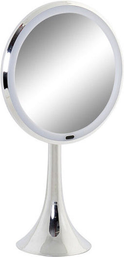 Vergrotende Spiegel met Led DKD Home Decor Zilverkleurig Metaal 20 x 11 x 37 cm