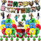 Verjaardagsdecoratie Set - Gaming Thema - Ballonnen Vlaggen Taart en meer - Kinderfeest