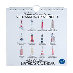 VERJAARDAGSKALENDER NEDERLANDSE VUURTORENS (20X20CM) - JOYIN