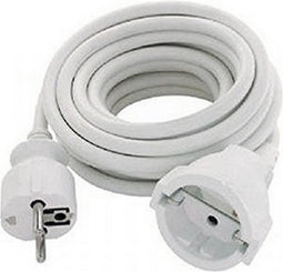 Verlengbare Kabel Schuko Silver Electronics Wit