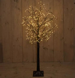 Verlicht boompje 120cm - Eikenboompje met LED verlichting - Zwart - 360 lampjes - classic wit