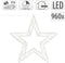 Verlichte decoratie ster - warm wit - 960 leds - 38 cm - metaal - krans - timer