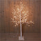 Verlichte figuren witte lichtboom/metalen boom/berkenboom met 120 led lichtjes 130 cm - Kerstversiering/kerstdecoratie