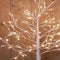 Verlichte figuren witte lichtboom/metalen boom/berkenboom met 120 led lichtjes 130 cm - Kerstversiering/kerstdecoratie