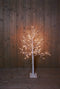 Verlichte figuren witte lichtboom/metalen boom/berkenboom met 120 led lichtjes 130 cm - Kerstversiering/kerstdecoratie