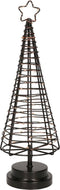 Verlichte figuren zwarte 3D lichtboompje/metalen boom/kerstboompje met 45 led lichtjes 36 cm - Kerstversiering/kerstdecoratie