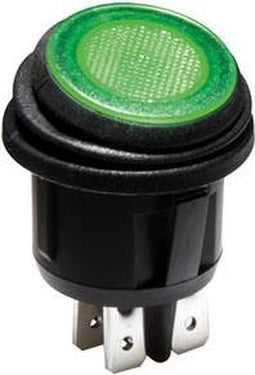 VERLICHTE ROCKERSCHAKELAAR - GROENE LED 12 V - 2P DPST / ON-OFF (R13244BG/LED)