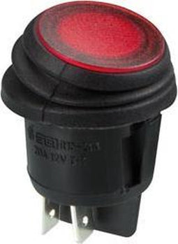 VERLICHTE ROCKERSCHAKELAAR - ROOD 12V - 2P/ON-OFF (R13244BR/LED)