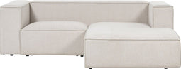 VERNON - Hoekbank 2-zits - Beige - Linkszijdig - Polyester
