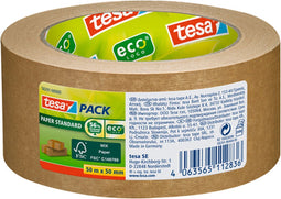 Verpakkingstape Tesa 58291 eco papier FSC 50mmx50m bruin | 36 stuks