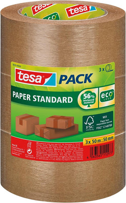 Verpakkingstape Tesa 58292 eco papier FSC 50mmx50m bundel bruin | 6 stuks