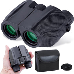 Verrekijker - 10x25 - BAK4 - Full Multi-Coated (FMC) - Compacte verrekijker - Waterdicht - Met nekkoord, draagtas - voor vogels kijken, jagen, theater - Zwart