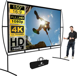 Verrijdbaar Projectiescherm - 150 Inch (339 x 270 cm) - Voor Thuisbioscoop en Buiten