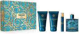 Versace Eros Giftset - 100 ml eau de parfum spray + 10 ml eau de parfum tasspray + 75 ml showergel + 75 ml aftershave balm - cadeauset voor heren